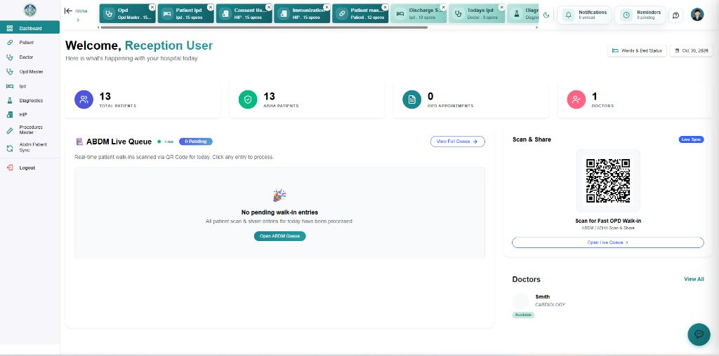 Hospital HMIS Dashboard Preview